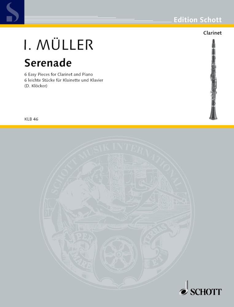 Serenade: 6 leichte Stücke. Klarinette und Klavier. (Edition Schott) Sheet Music