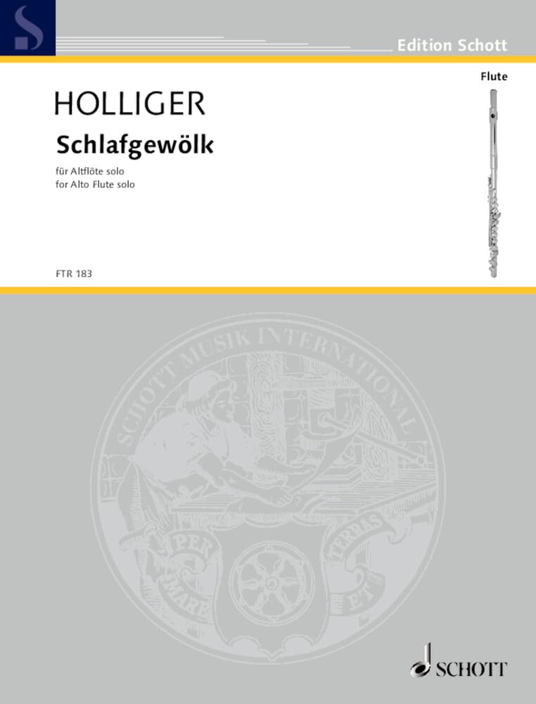 Schlafgewölk: Nebenfassung des Satzes "Glocken-Alphabet" aus "Turm-Musik". Alt-Flöte (ad libitum mit japanischen Tempelglocken oder Vibraphon). (Edition Schott) Sheet Music