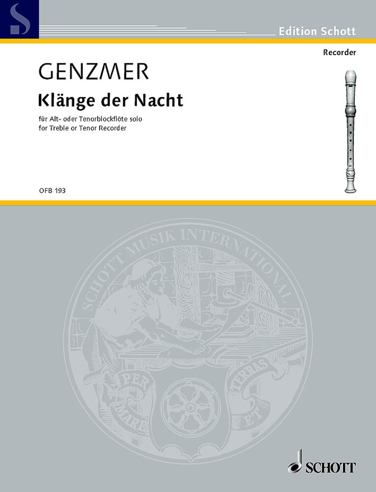 Klänge der Nacht: GeWV 208. Alt- oder Tenor-Blockflöte. (Edition Schott) Sheet Music