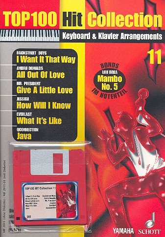 Top 100 Hit Collection 11: 7 Chart-Hits: I Want It That Way - All Out Of Love - Give A Little Love - How Will I Know - What It's Like - Java - Mambo ... Band 11. Klavier / Keyboard. (Music Factory) Sheet Music