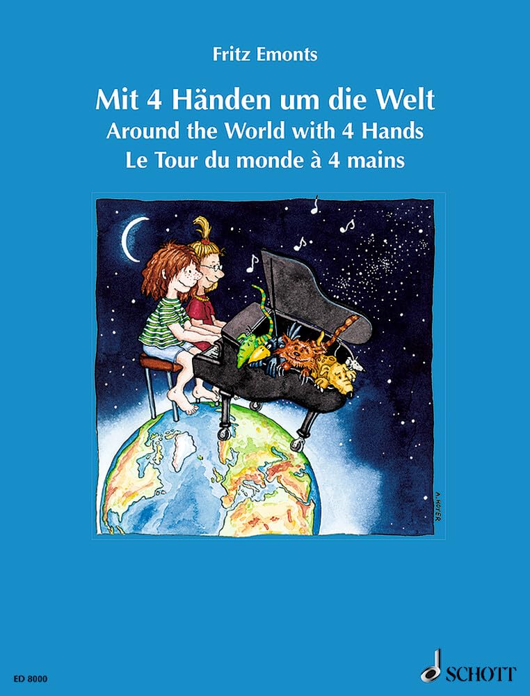 Mit 4 Händen um die Welt: Internationale Lieder und Tänze. Klavier 4-händig. (Europäische Klavierschule) Education & Training