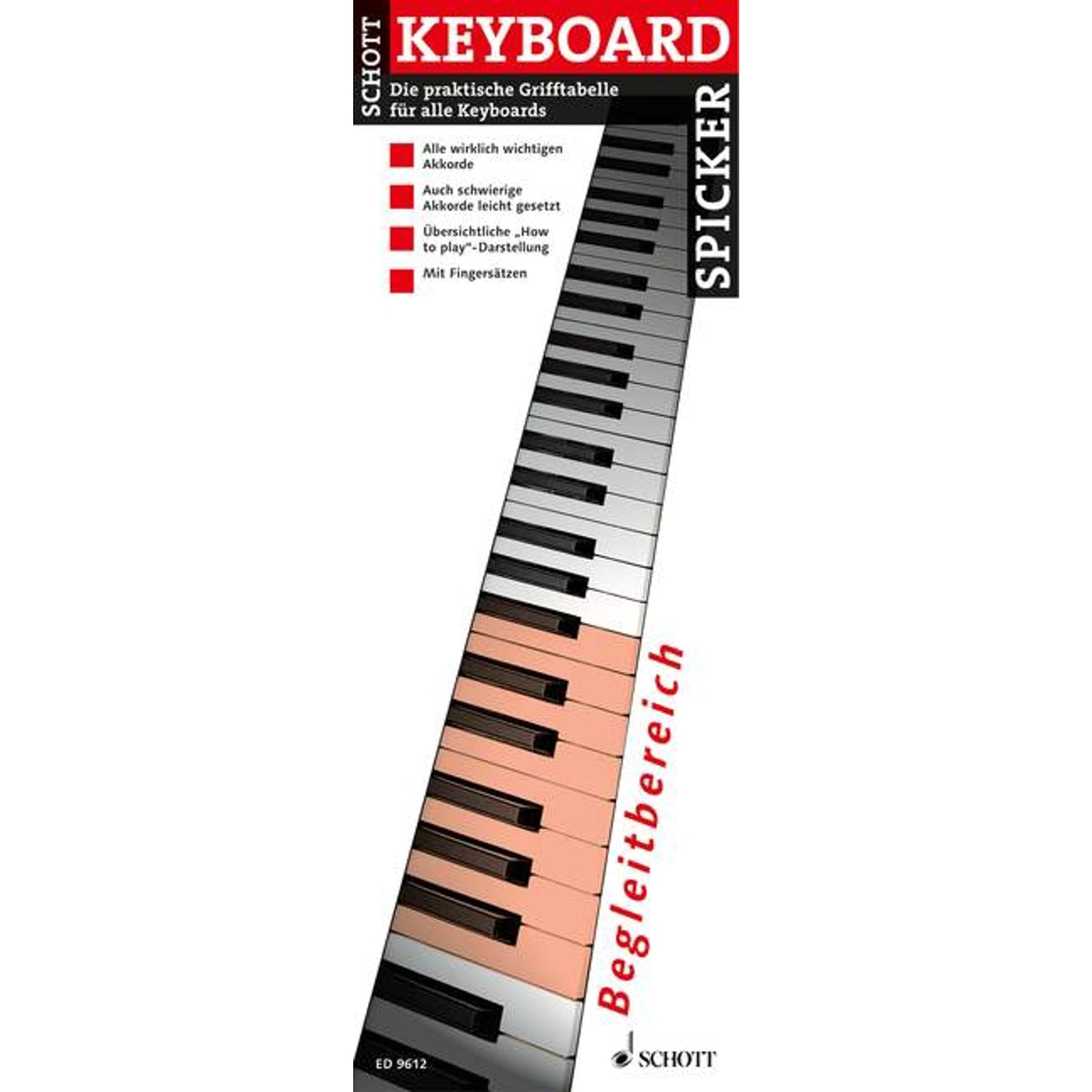 Keyboard Spicker: Die praktische Grifftabelle für alle Keyboards. Keyboard. Sheet Music