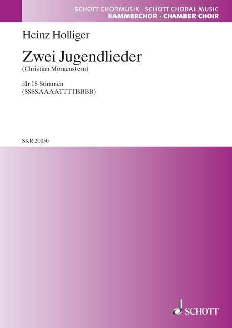 Zwei Jugendlieder (Deux lieder de jeunesse): arrangés par Clytus Gottwald. 16 voices (SSSSAAAATTTTBBBB). Partition de chœur. Books