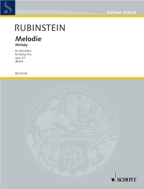 Melodie: op. 3/1. Streichtrio. Partitur und Stimmen. (Edition Schott) Arts & Music