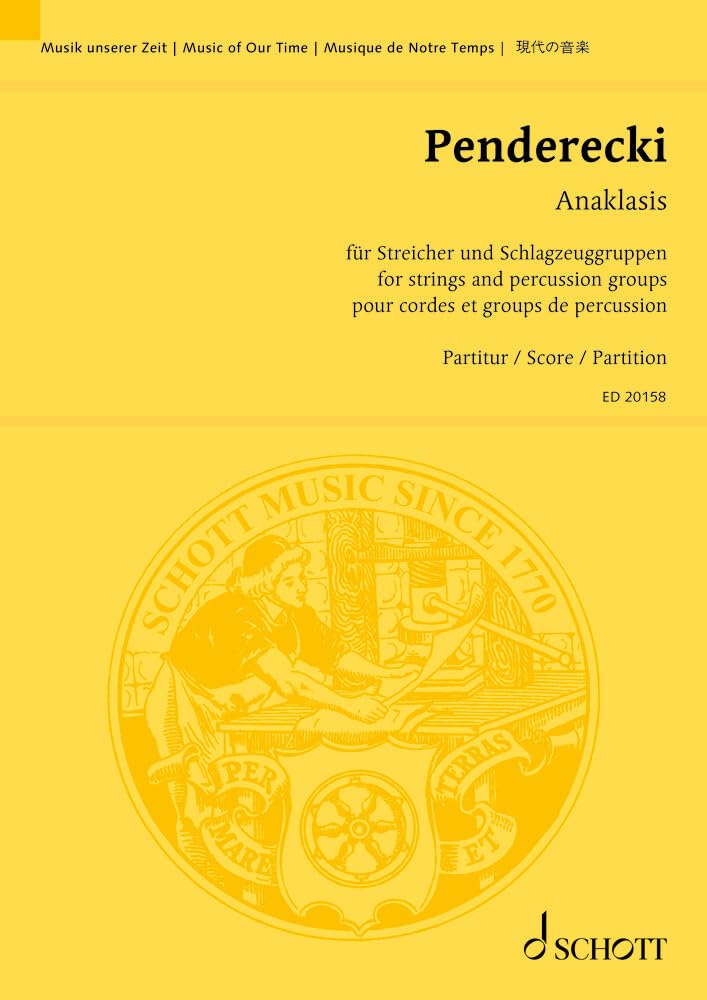 Anaklasis: für Streicher und Schlagzeuggruppen. Streicher und Schlagzeuggruppen. Studienpartitur. Sheet Music