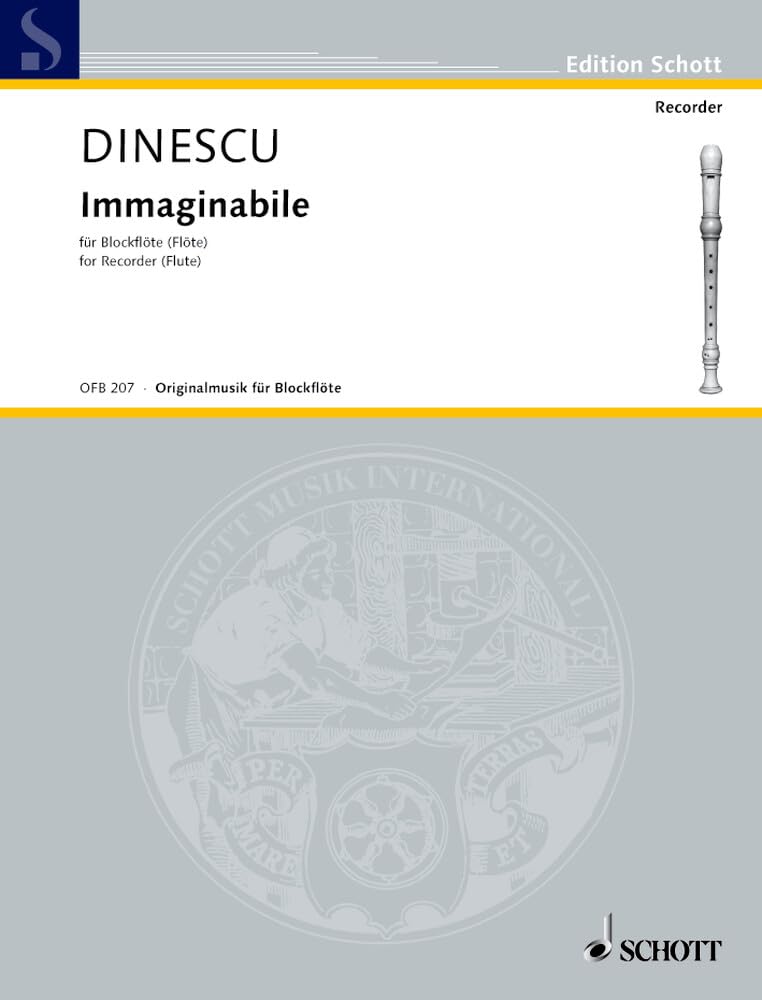 Immaginabile: Blockflöte (Flöte) solo. (Edition Schott) Sheet Music