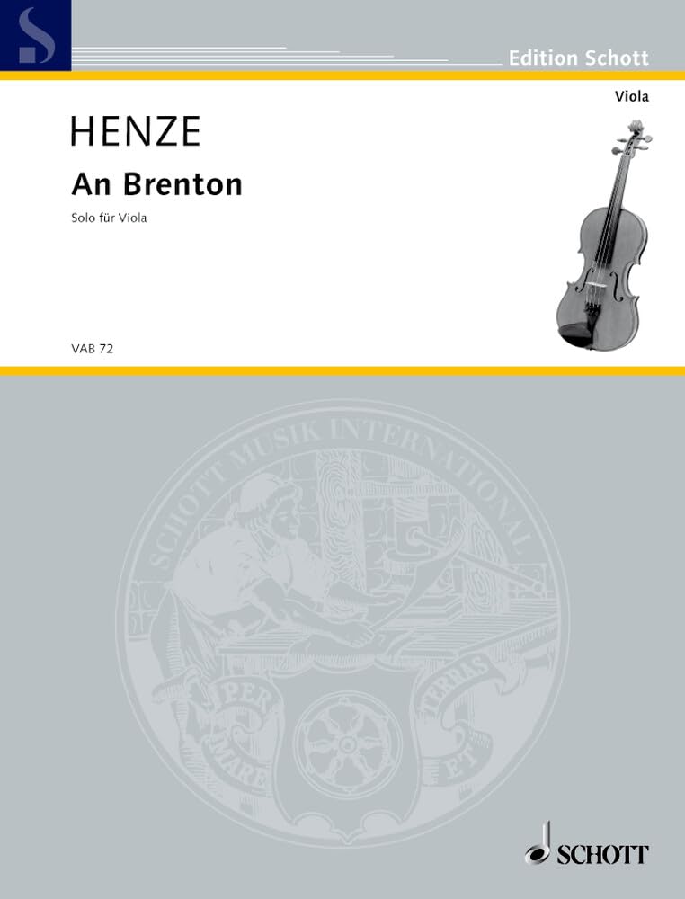 An Brenton: Solo für Viola. Viola. (Edition Schott) Art & Literature