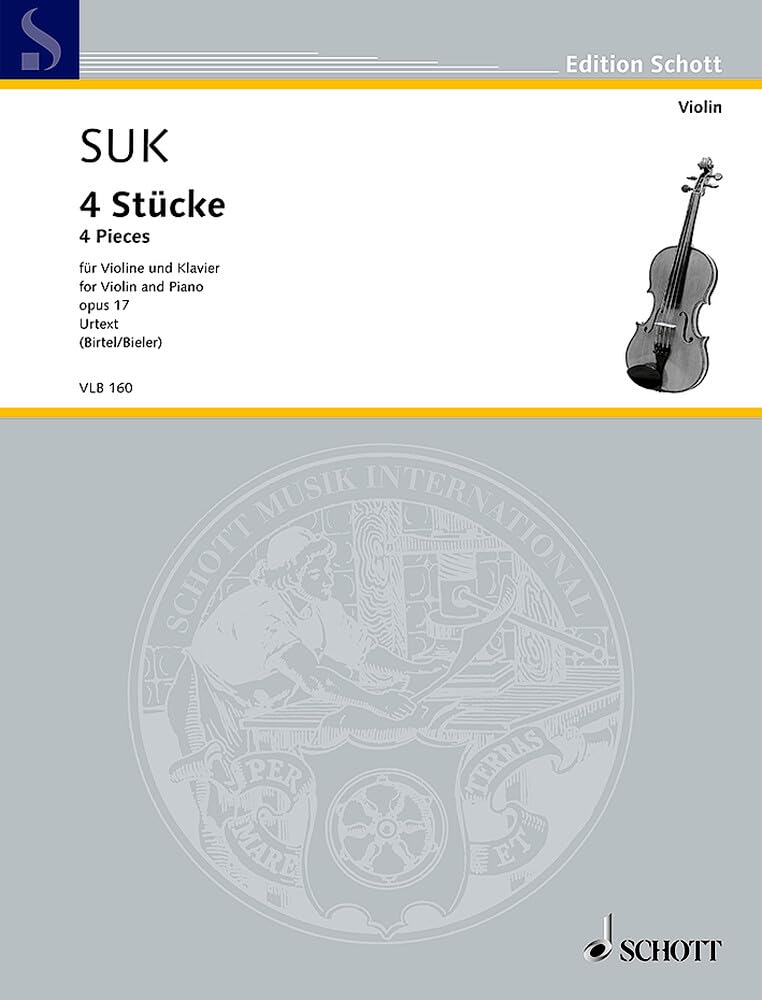 4 Stücke: Urtext. op. 17. Violine und Klavier. (Edition Schott) Sheet Music