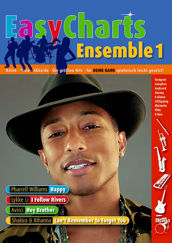 Easy Charts Ensemble: Music – texts – chords – the greatest hits – in easy arrangements for YOUR BAND!. 3-4 voices & Rhythm-Section. Partition et parties. book