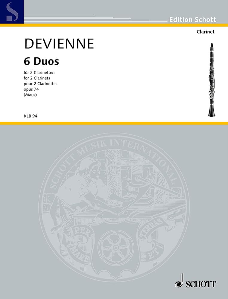 6 Duos: op. 74. 2 Klarinetten. Spielpartitur. (Edition Schott) Sheet Music