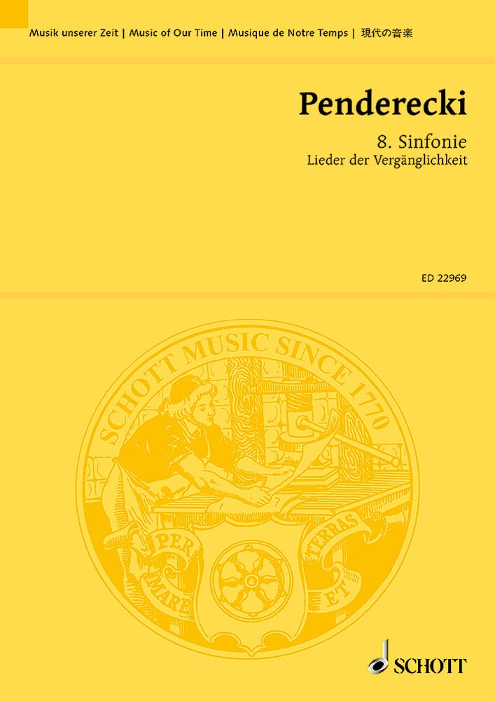 8. Sinfonie: Lieder der Vergänglichkeit für drei Soli (SMezBar), gemischten Chor und Orchester. Soli (SMezBar), gemischter Chor und Orchester. Studienpartitur. (Musik unserer Zeit) Books