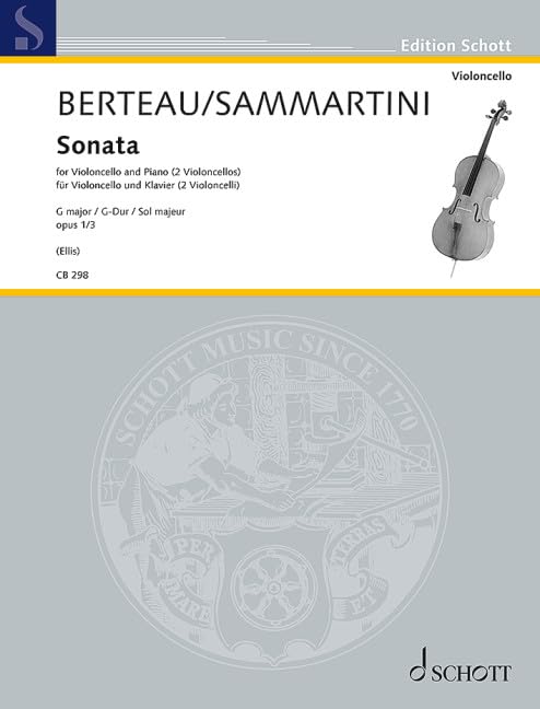 Sonata: op. 1/3. Violoncello und Klavier. (Cello-Bibliothek) Sheet Music