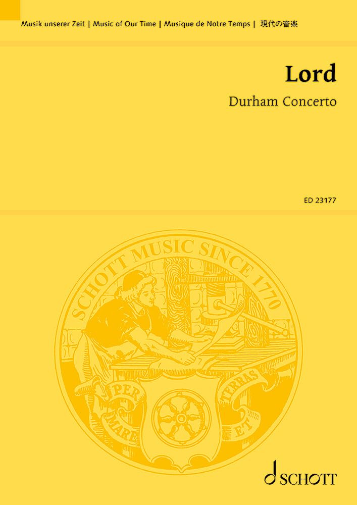 Durham Concerto: für Violine, Violoncello, Northumbrian pipes, Hammondorgel und Orchester. Violine, Violoncello, Northumbrian pipes, Hammond-Orgel und Orchester. Studienpartitur. (Musik unserer Zeit) General education