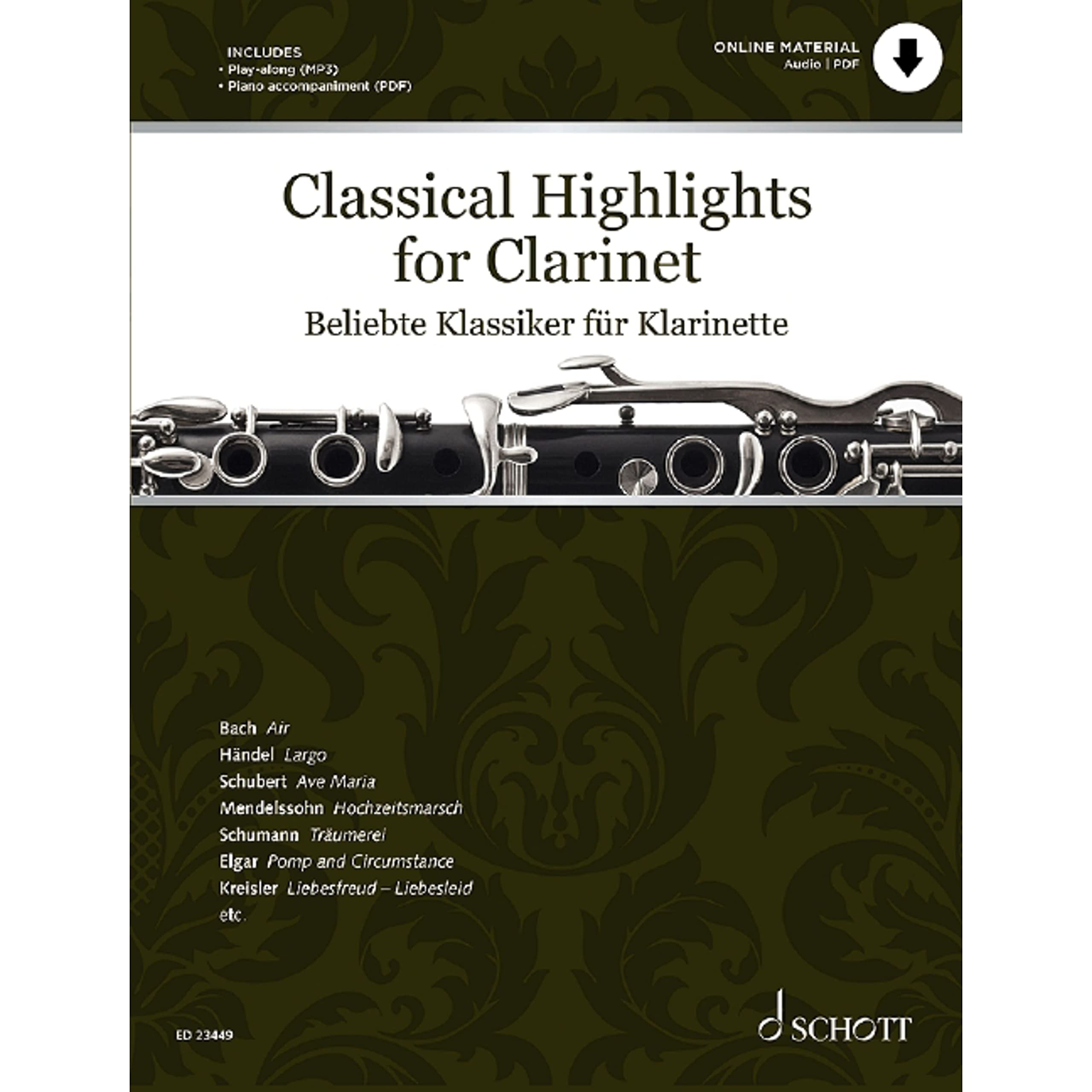 Beliebte Klassiker für Klarinette: bearbeitet für Klarinette und Klavier. Klarinette in B und Klavier (als Play-along). Play-Along. (Classical Highlights) Sheet Music