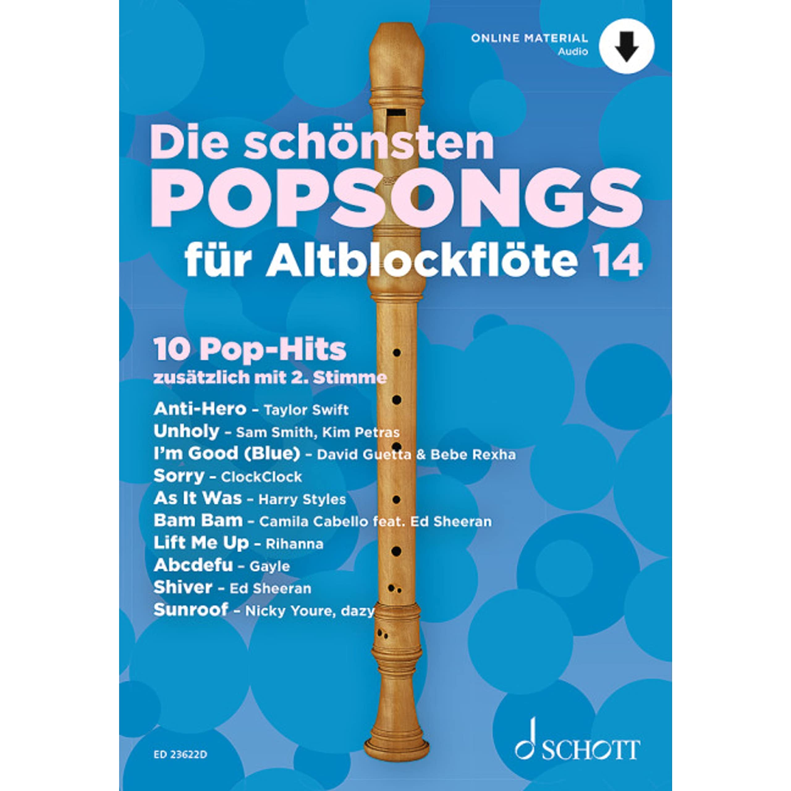 Die schönsten Popsongs für Alt-Blockflöte: 10 Pop-Hits. Band 14. 1-2 Alt-Blockflöten. (Die schönsten Popsongs für Alt-Blockflöte, Band 14) Education & Training