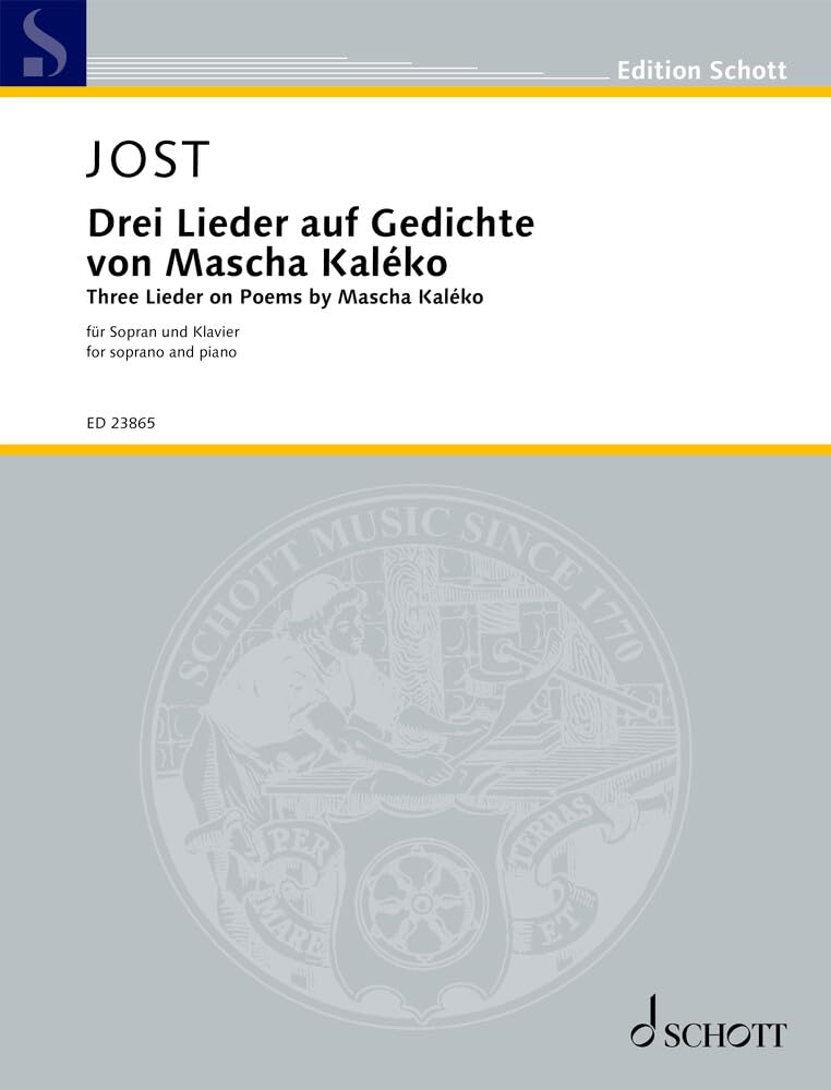 In meinen traumen lautet es sturm - drei lieder nach gedichten von mascha kaleko. soprano and piano. book