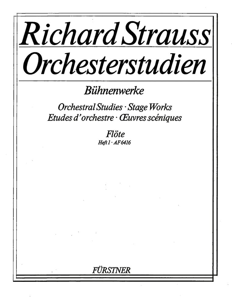 Orchesterstudien aus seinen Bühnenwerken: Flöte: Guntram - Feuersnot - Salome. Band 1. Flöte. Sheet Music