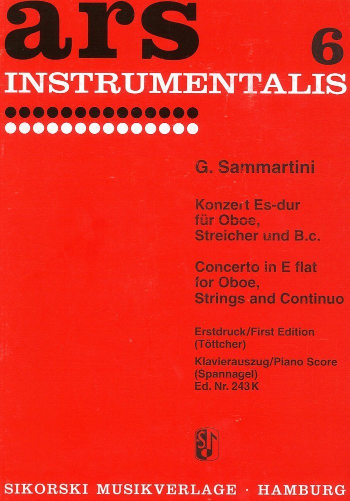 Konzert: für Oboe, Streicher und B.c.. oboe, strings, basso continuo. Réduction pour piano. book