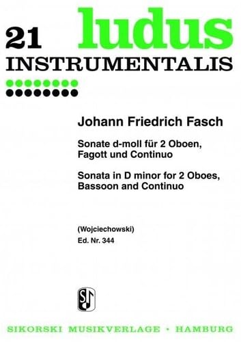 Sonate: für 2 Oboen, Fagott und B.c.. 2 oboes, bassoon, basso continuo. Books