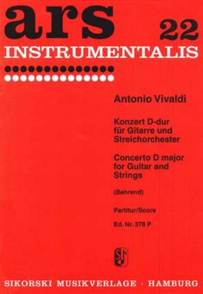 Konzert für Gitarre und Streicher: RV 93. guitar and string orchestra. Partition. Books