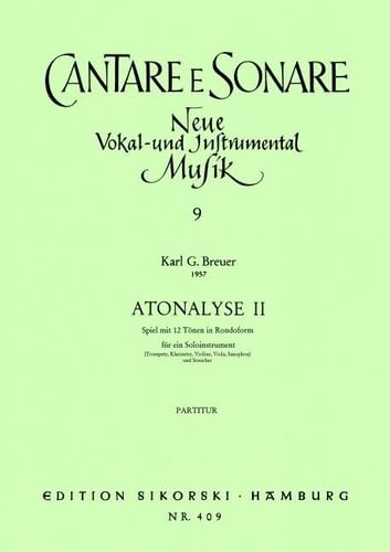 Atonalyse Nr. 2: für ein Soloinstrument und Streicher. trumpet (clarinet, saxophone, violin, viola), strings. Partition. book