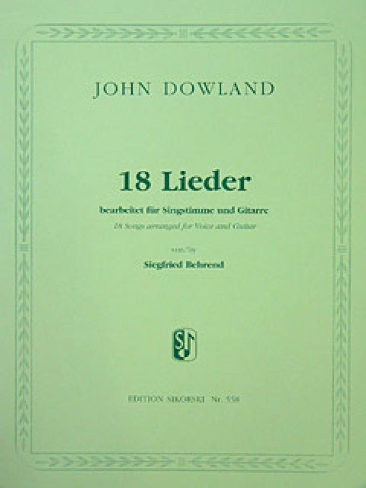 18 Lieder: für Singstimme und Gitarre. voice, guitar. Sheet Music