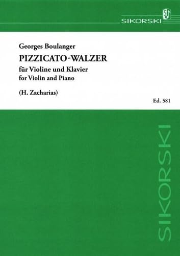 Pizzicato-Walzer: für Violine und Klavier. violin, piano. book