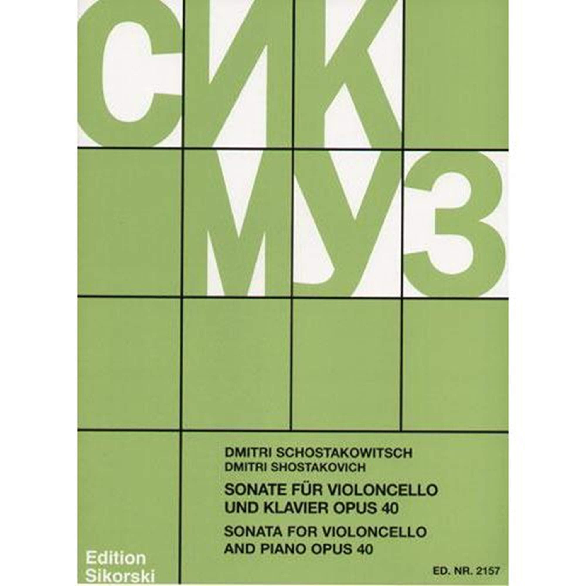 Sonate Op 40. Violoncello, Klavier Sheet Music