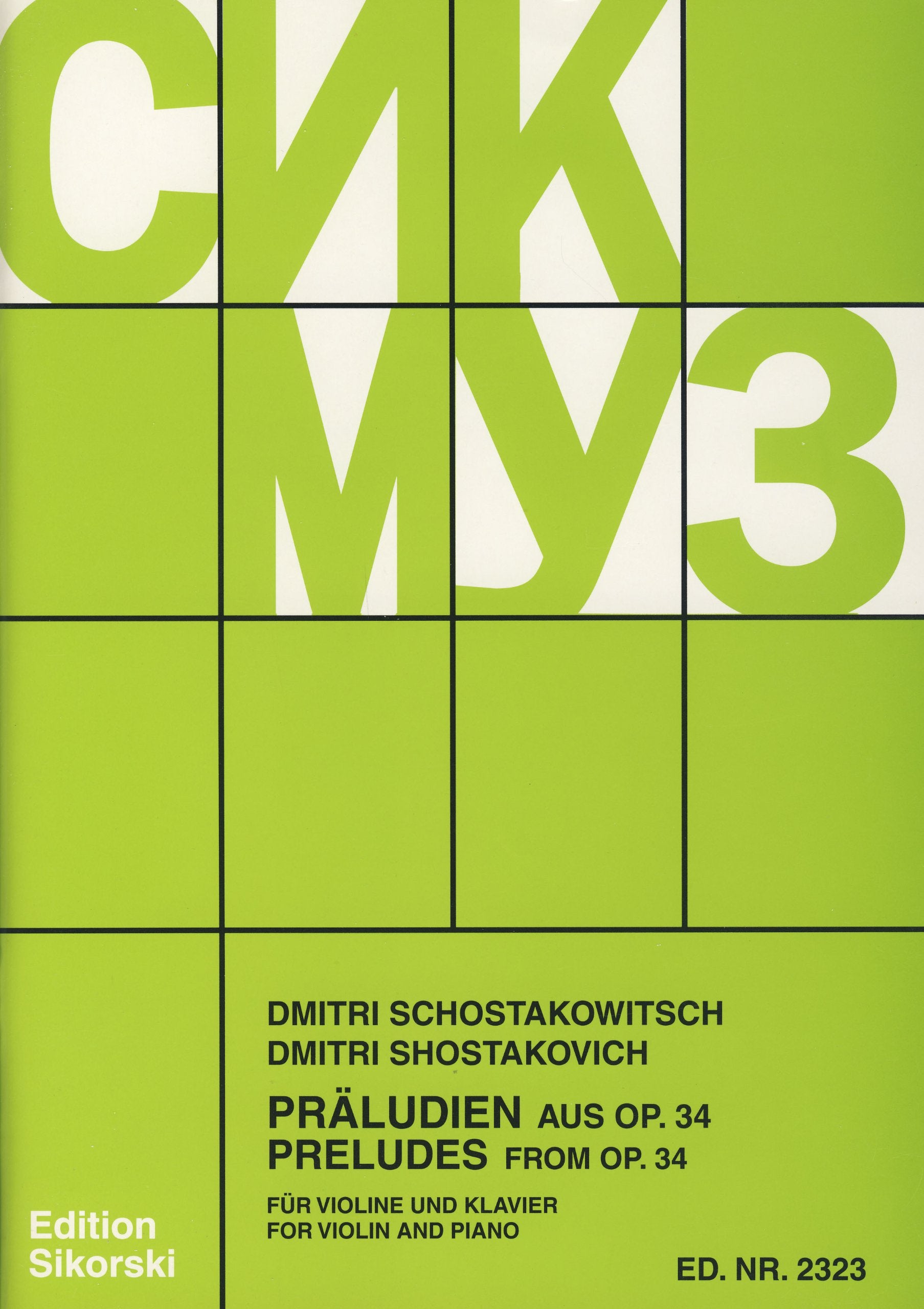 SHOSTAKOVICH - Preludios (19) Op.34 para Violin y Piano (Zyganow) Books