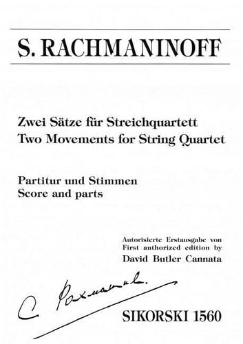 2 Sätze: Autorisierte Erstausgabe. string quartet. Partition et parties. Sheet Music