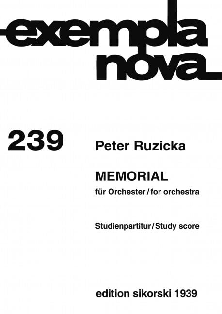 Memorial: für Orchester. 239. orchestra. Partition d'étude. Books