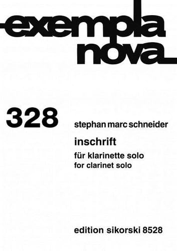 Inschrift: für Klarinette solo. 328. clarinet. book