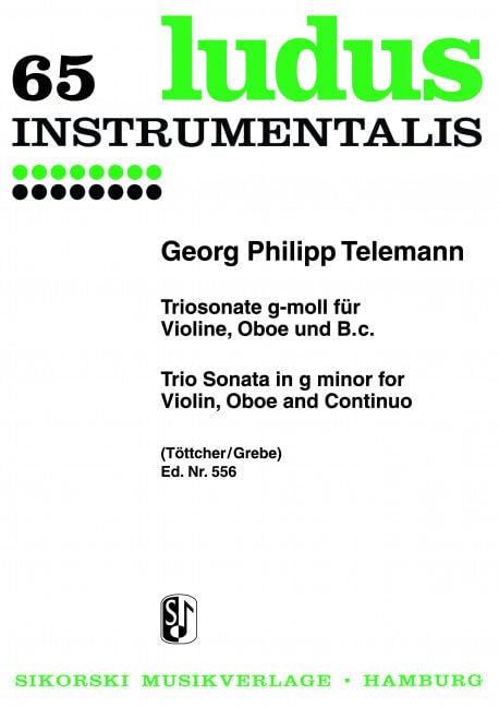 Triosonate: für Violine, Oboe und B.c.. TWV 42:g5. violin, oboe, basso continuo. Jeu de parties. book