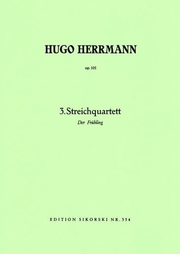 Streichquartett Nr. 3: Der Frühling. op. 101. string quartet. Jeu de parties. book