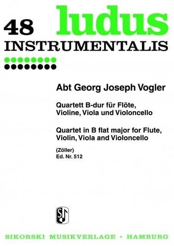 Quartett: für Flöte, Violine, Viola und Violoncello. flute, violin, viola, cello. Jeu de parties. book