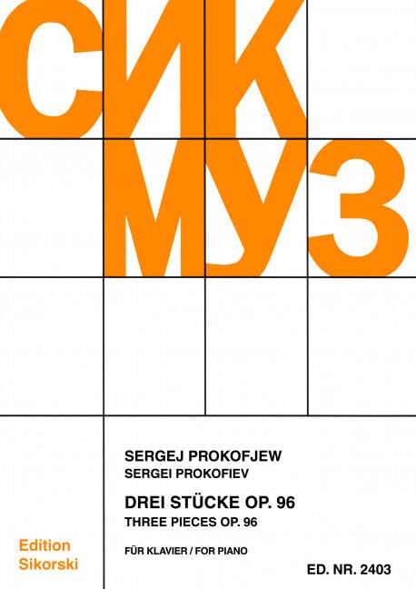 Three Pieces: for piano. op. 96. piano. Sheet Music