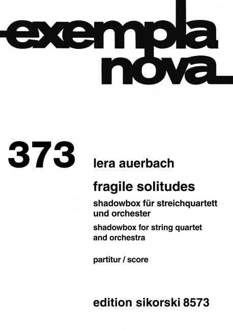 Fragile Solitudes: Shadowbox für Streichquartett und Orchester. 373. string quartet, orchestra. Partition d'étude. Books