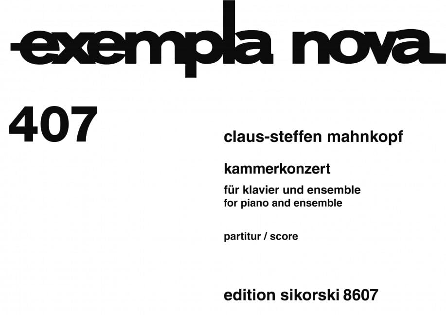 Kammerkonzert: für Klavier und Ensemble. 407. piano, ensemble. Partition d'étude. Books
