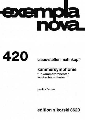 Kammersymphonie Nr. 1: für Kammerorchester. 420. chamber orchestra. Partition d'étude. book