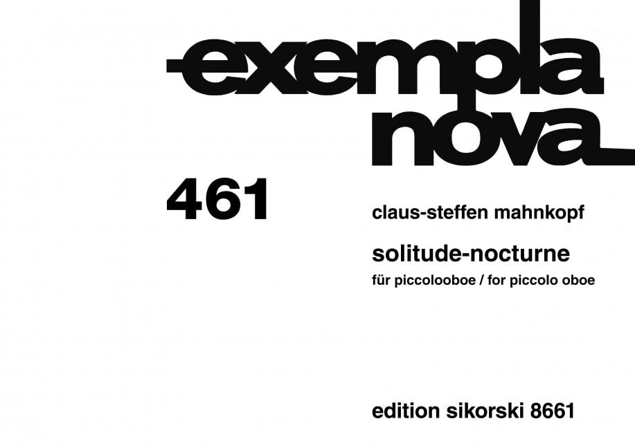 Solitude-Nocturne: für Piccolooboe. 461. Musette. book