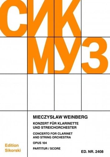 Konzert: für Klarinette und Streichorchester. op. 104. clarinet solo, string orchestra. Partition d'étude. book
