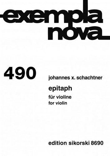 Epitaph: für Violine. 490. violin. book