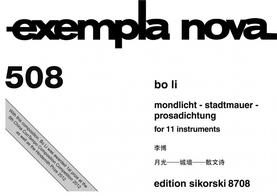 Mondlicht - Stadtmauer - Prosadichtung: für 11 Instrumente. 508. Partition d'étude. book