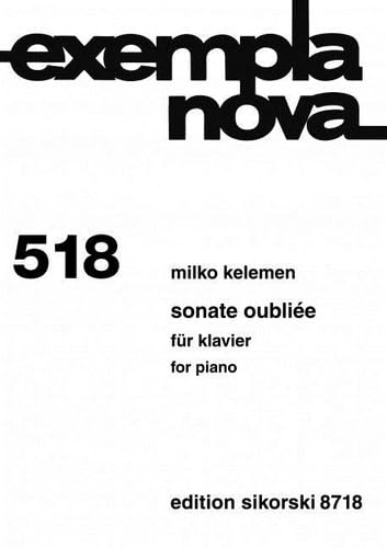 Sonate oubliée: für Klavier. 518. piano. book