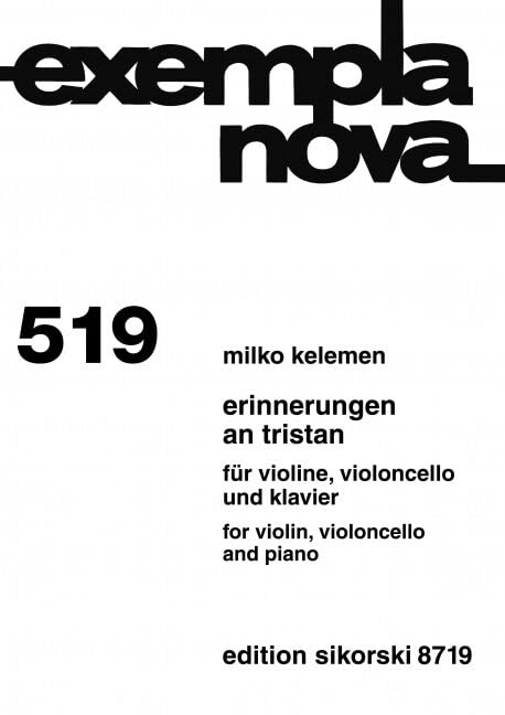 Erinnerungen an Tristan: für Violine, Violoncello und Klavier. 519. piano trio. Jeu de parties. book