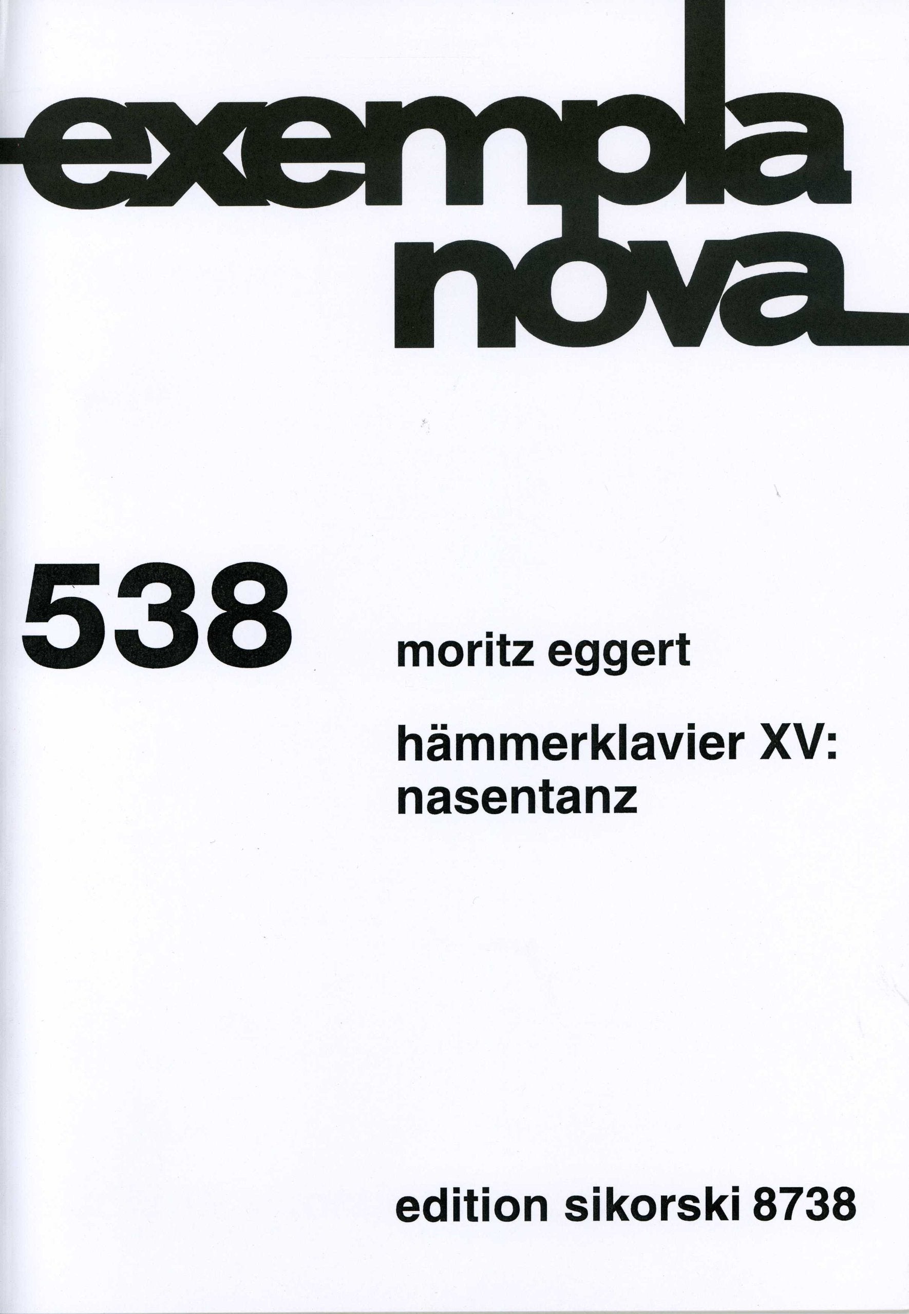 Hämmerklavier XV: Nasentanz: 538. piano. Sheet Music