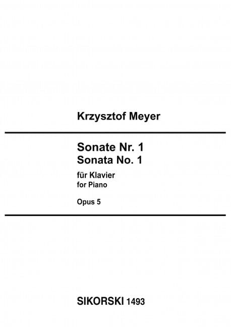 Sonate Nr. 1: für Klavier. op. 5. piano. book