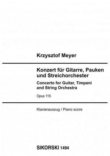 Konzert: für Gitarre, Pauken und Streichorchester. op. 115. guitar solo, timpani, string orchestra. Réduction pour piano. book