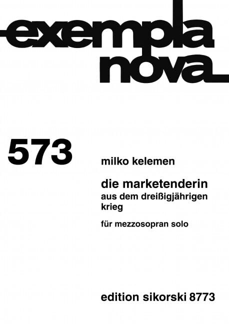 Die Marketenderin: Aus dem Dreißigjährigen Krieg. 573. voice mezzo-soprano solo. book