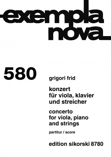 Konzert: für Viola, Klavier und Streicher. 580. op. 73. viola, piano, strings. Partition d'étude. book